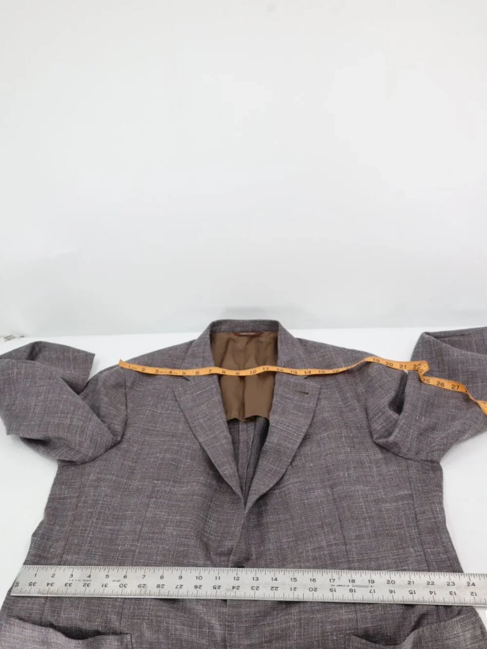 Canali Kei Sport coat mens 52R Slim Wool Silk Linen Unstructured gray with blue